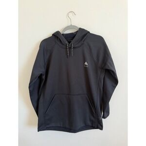 Burton Crown Weatherproof Pullover Hoodie Mens Medium Black Bonded Fleece DWR